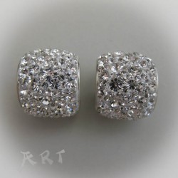 Сребърни обеци с камъни Swarovski - E-076